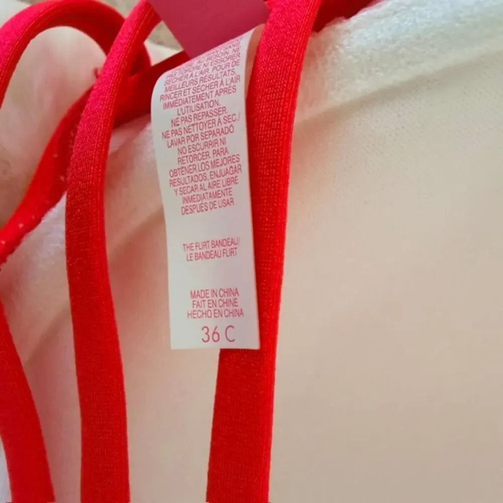 Victoria's Secret Lot‎ of 2 Swimwear Bikini Tops Padded Halter Tie 36C